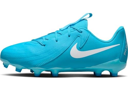 Image of Nike Unisex Kids Phantom Gx Ii Academy Fg/Mg Football Shoe, Blue Fury White, 5 UK