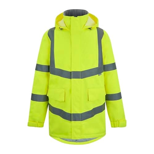 Image of Regatta Professional Mens Contract Dover Parka Jacket Hi-Vis Pro Coat, Yellow, M UK