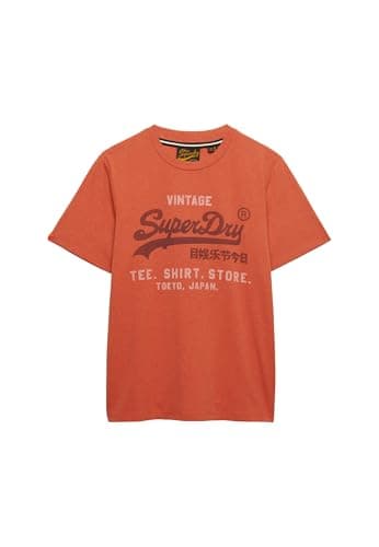Image of Superdry Men's Vl Heritage Relaxed Tee T-Shirt, Rust Orange Marl, M