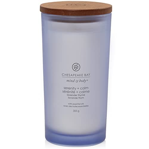 Image of Chesapeake Bay Scented Candle | Serenity + Calm (Lavender Thyme) Large Tumbler Aromatherapy Candle | Long Burning Candles: up to 82 Hours | Mind & Body Collection | Gifts for Women