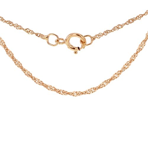 Image of CARISSIMA Women's 9 ct Rose Gold 0.9 mm Diamond Cut Twist Curb Chain Necklace of Length 46 cm/18 Inch