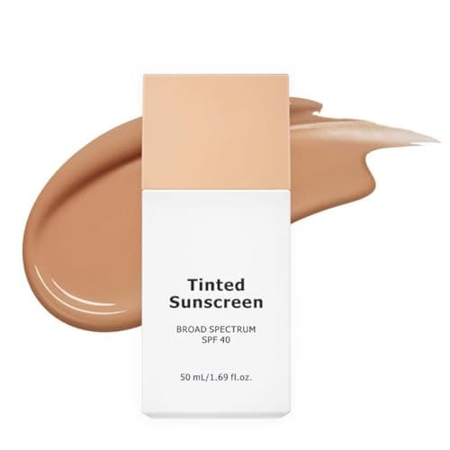 Image of Daily Tinted Fluid Sunscreen for Face,Lightweight Tinted Moisturiser SPF 40,Mineral Style Skin Tint Foundation with Zinc Oxide Inspired Formula,Natural Tone,Non Greasy Finish,for Most Skin(Medium)