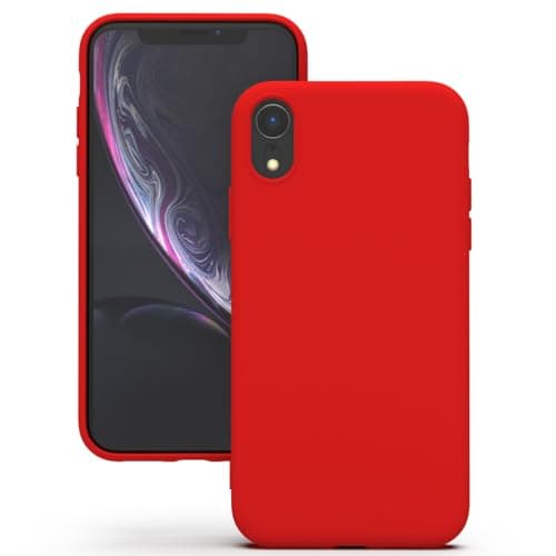 Image of YATWIN Silicone Case for iPhone XR, Soft-Touch, Shockproof, DustProof, Antiskid Full Body Armour Phone Cover for Apple iPhone XR - Red