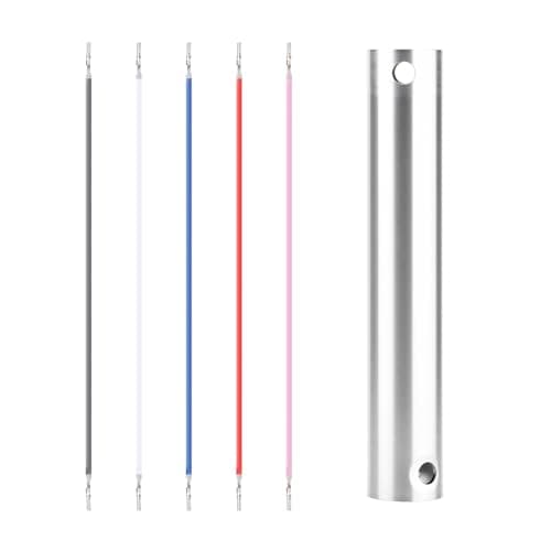 Image of BTFO 6 Inch Ceiling Fan Downrod, 1.03in/2.62cm Diameter No-Threaded Ceiling Fan Extension Down Rod Mount Parts Accessories with 5 18-AWG Wires Easy to Install (Glossy Silver)