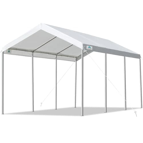 Image of ADVANCE OUTDOOR 10x20 ft Adjustable Height Carport Heavy Duty Car Canopy Garage Shelter Boat Wedding Party Tent, No Sidewall, White