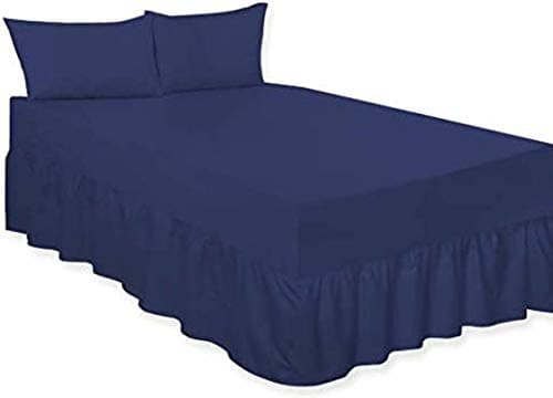 Image of Percale Extra Deep Fitted Valance Sheet (Double, Navy)