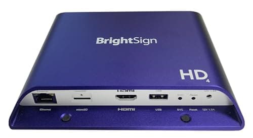 Image of BrightSign HD1024 Expanded I/O Player with 8GB MicroSD Card - True 4K@60p video decoding, HDR10, H.265/H.264, MPEG-4, 2, 1, HTML5, SD Card Slot, VideoWall, AutoWall, Live Feeds, Zones, GbE (Renewed)