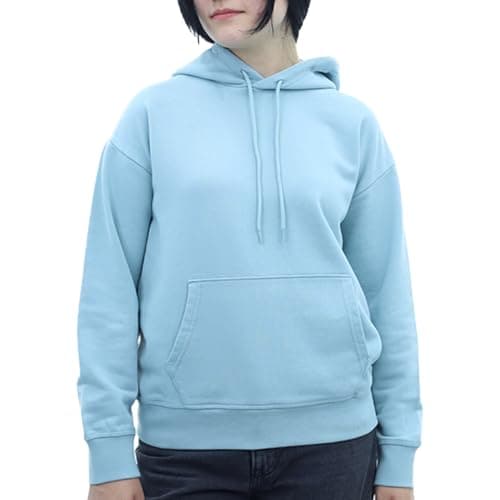 Image of SoftSpun Hoodies for Women UK | 100% Cotton French Terry, Regular Fit Women's Hoodies | Everyday Wear Ladies Hoodie for Women Stone Blue