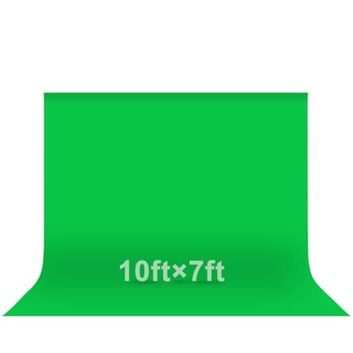 Image of EMART Green Screen Backdrop, 3x2.1m/10 x 7ft Photography Chroma Key Polyester Greenscreen Background Sheet Fabric for YouTube Zoom Meeting, Photo Video Studio, Live Streaming