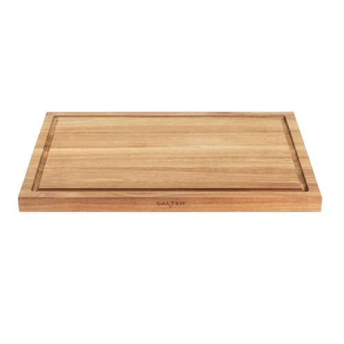 Image of Salter BW13695EU7 Toronto Chopping Board – 44cm Cutting Board, Large Grazing/Charcuterie Board, FSC®- Certified Acacia Wood, Protects Kitchen Worktops, Outer Grooves for Crumbs/Juices, Easy to Clean
