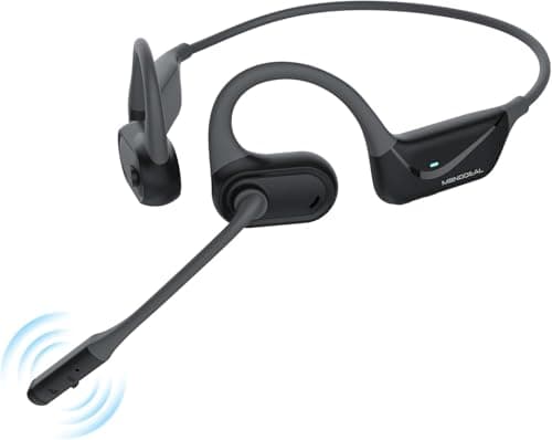 Image of Monodeal Open Ear Headphones with Mic, Lightweight Bluetooth 5.4 Headset with Microphone Noise Cancelling Mute Button, Wireless Headset Earphones for Work, Driving, Home Office, Workouts