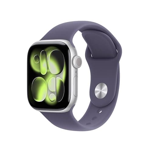 Image of Apple Watch Series 11 GPS 42mm Smartwatch with Silver Aluminium Case with Purple Fog Sport Band M/L. Sleep Score, Fitness Tracker, Health Monitoring, Always-On Display, Water Resistant