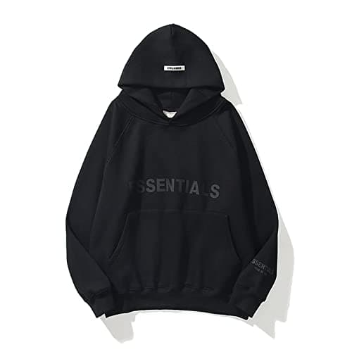 Image of Cololuck Unisex Oversized Fleece Hoodie, 3D Letter Print Streetwear Pullover, Heavyweight Cotton Blend Hooded Sweatshirt, Y2K Hip Hop Baggy Style for Men Women Black