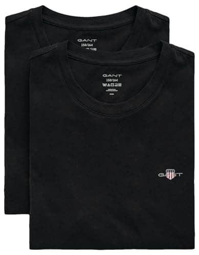 Image of GANT Men's 2-Pack Lounge T-Shirts with Crew Neck, Black, Black, XL