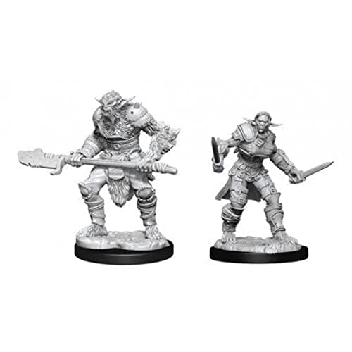 Image of WizKids D&D Nolzur's Marvelous Unpainted Miniatures: Bugbear Barbarian Male & Bugbear Rogue Female (Wave 15)