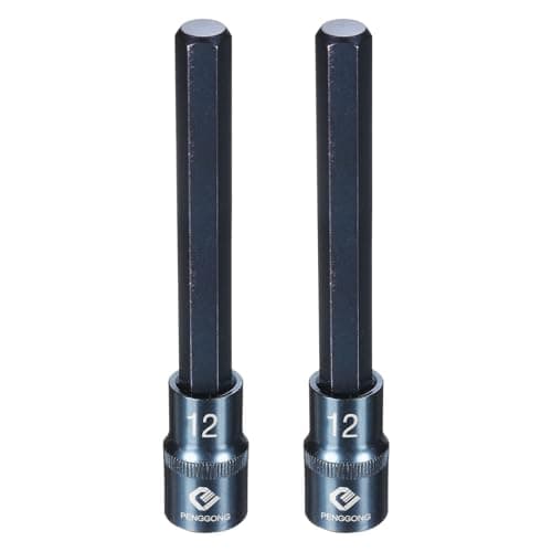 Image of sourcing map 2pcs 1/2" Drive Impact Hex Bit Socket H12 (12mm) Metric 5.5" Length S2 Steel 6-Point Sockets for Power Drill Drivers Adapter, Blue