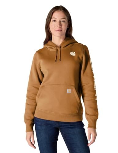 Image of Carhartt Clarksburg Women's Graphic Sleeve Pullover Sweatshirt, Carhartt Brown, S