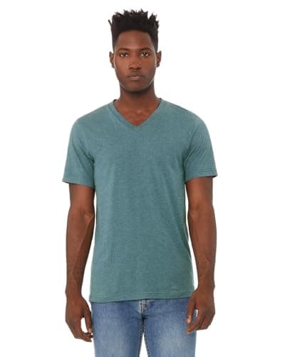 Image of Bella Canvas Womens 4.2 Oz. V-Neck Jersey T-Shirt (3005) -HTHR DEEP -XL