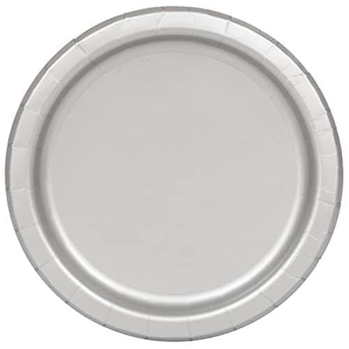 Image of Unique 33448EU - Eco-Friendly Paper Plates - 23 cm - Silver Colour - 16 Count (Pack of 1)