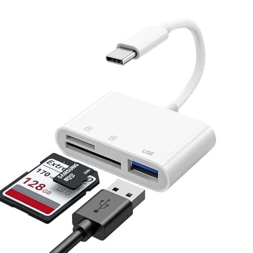 Image of SD Card Reader, SD Card Adapter with SD MicroSD USBC Memory Card Reader for iPhone 15 16, iPad, Mac, MacBook Pro/Air, Android and More USB-C/Type C Devices, digital camera adapter (USB C 3 IN 1)