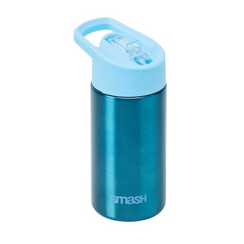 Image of Smash Stainless Steel Drink Bottle with Flip Top Lid and Straw - Bubble Blue 500ml