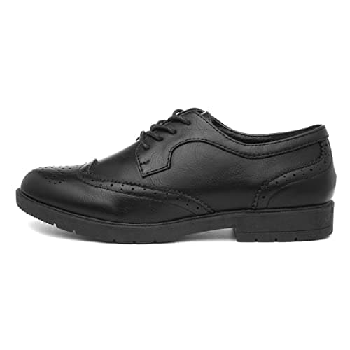 Image of Lilley Agnes Womens Brogue Lace Up Shoe in Black - Size 7 UK - Black