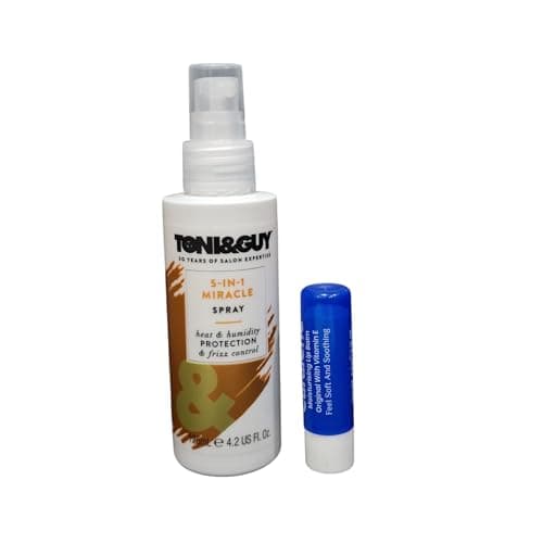 Image of Toni Miracle 5 in 1 Heat & Humidity Protection Spray & Frizz Control, 125mL with free original moistursing lip balm 4.8g
