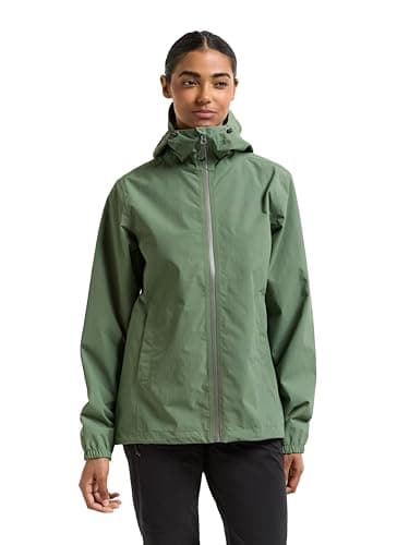 Image of Didriksons - Varja 2 Jacket - Women's Rain Jacket - Waterproof Lightweight Breathable - EcoLactam - Green