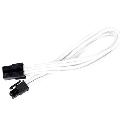 Image of SilverStone SST-PP07-IDE6W - 25cm 6pin to PCI-E 6pin Sleeved Extention Cable, white