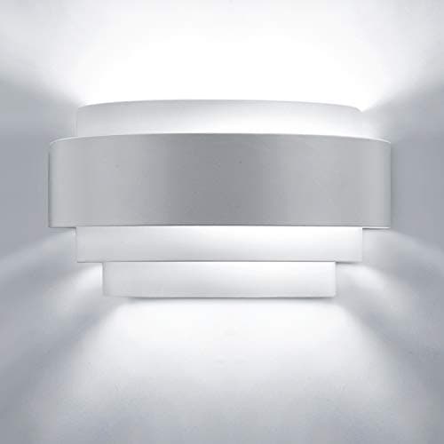 Image of Glighone LED Wall Lights for Living Room Indoor Up and Down Wall Lamp Modern Wall Sconce Lighting White Wall Light for Hallway Bedroom Corridor, Cool White (Bulb Include)
