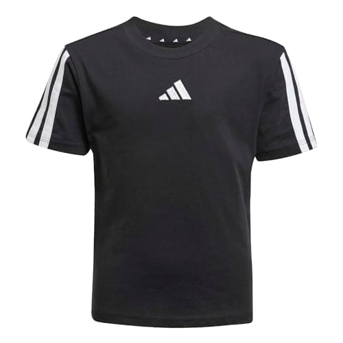 Image of adidas Unisex Kids Essentials 3 Stripes Sleeve T-Shirt, Black/White, 4-5 Years