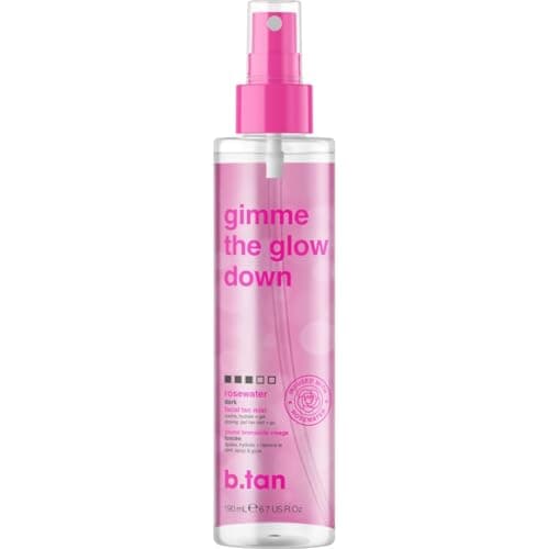 Image of b.tan Clear Face Self Tanning Mist | Gimme The Glow Down - Best Facial Tan Spray, Gradual Bronzing Fake Tanning Water, Ultra Hydrating, Infused with Rosewater, Vegan, Cruelty Free, 190ml