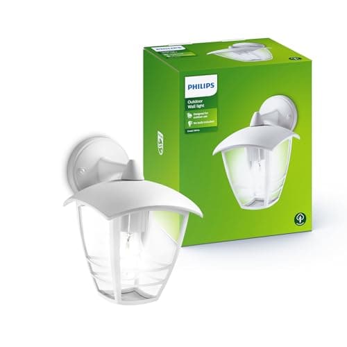 Image of Philips MyGarden Creek Outdoor Wall Light White (Requires 1 x 60 Watts E27 Bulb)