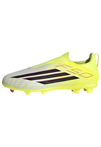 Image of adidas Unisex Kids F50 League Laceless Firm Ground/Multi Ground Football Boots Kids, Team Solar Yellow 2/core Black/Lucid red, 12 UK Child