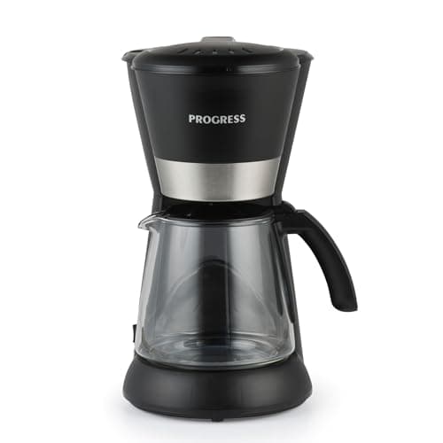 Image of PROGRESS EK6160P Filter Coffee Machine – 1.5 L Coffee Maker, 10 Cup Drip Machine, Glass Carafe, Anti-Drip, Removable Reusable Filter, 40 Minute Keep Warm Function & Auto Shut-Off, 1080 W, Black