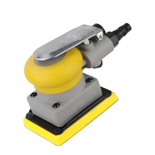 Image of Heavy Duty Air Powered Sander 75x100mm Compatible for Sandpaper Professional Finishing Repair Professional Square Grinder