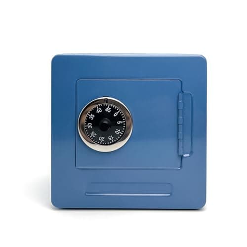 Image of Safe and Lock Box, Metal Home Safe Box, Money Safe Box with Code, Home Security Electronic Safe, for Home Office Travel Business Use (Blue)