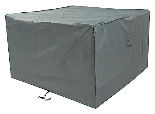 Image of Woodside Grey Waterproof Heavy Duty Protective Outdoor Rattan Cube Set Cover, Garden Square Table & Chair Dining Set Cover
