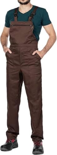 Image of Work Bib and Brace Overalls, Overalls Men, Bib and Brace Dungarees Mens, Made in EU, Mazalat Protective Coverall, S -3XL Size - Made in EU - Work Trousers for Man, Lots of Colors, Brown, L