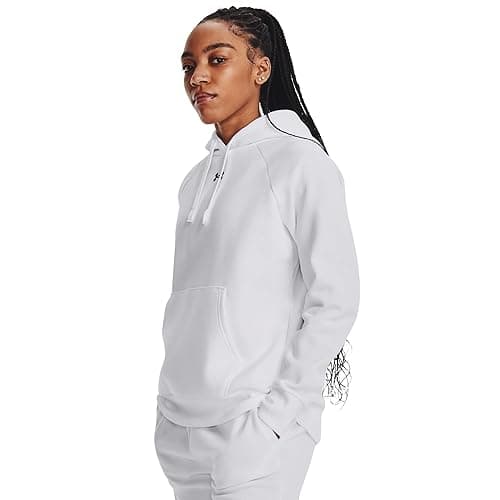 Image of Under Armour Women's Rival Fleece Hoodie, (100) White / / Black, Medium