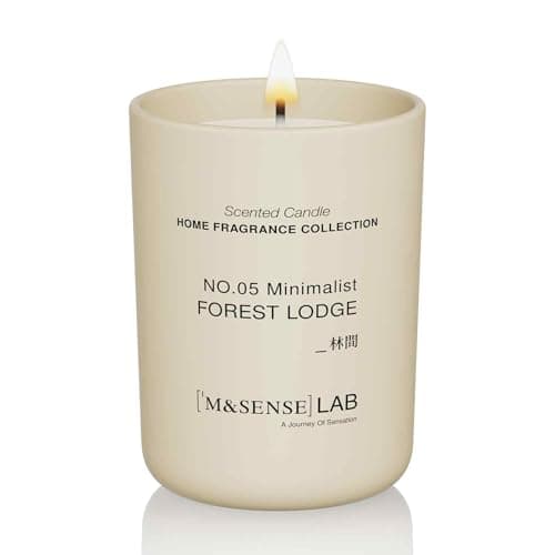 Image of M&SENSE Scented Candles 250g Forest Lodge Natural Soy Wax Candles Long Burning Minimalist Aromatherapy Candles, Perfect Christmas Gifts for Women and Men.