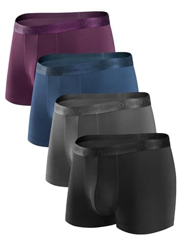 Image of DAVID ARCHY Boxer Shorts Men Ultra Soft Micro Modal Boxers for Mens Trunks Underwear Multipack with 3D Pouch - 4 Pack