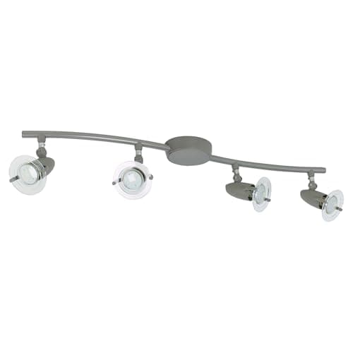 Image of URBNLIVING Pocket 4-Arm LED Ceiling Spotlight Track Light Bar, Warm White GU10, Grey Finish - Modern Adjustable Directional Lighting for Home & Office