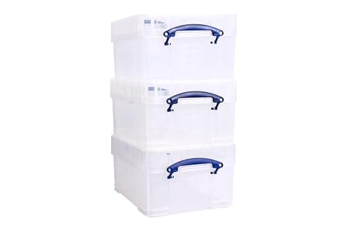 Image of Really Useful Plastic Storage Box 21L XL Clear Pack of 3