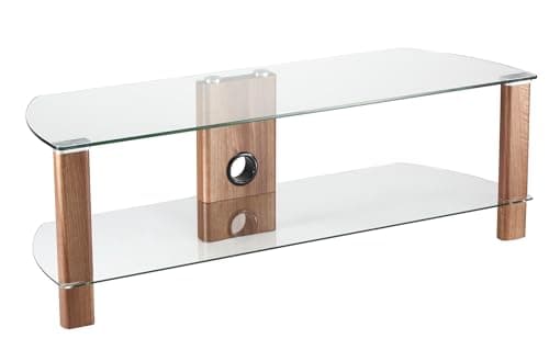 Image of Alphason Century 1200 TV Stand - Walnut & Clear Glass