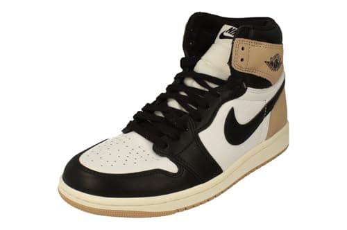 Image of NIKE Womens Air Jordan 1 Retro Hi OG Trainers FD2596 Sneakers Shoes (UK 5 US 7.5 EU 38.5, Black Legend mid Brown White 021)