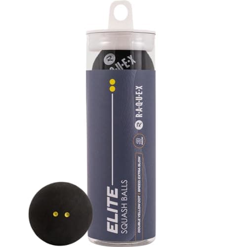 Image of Raquex Squash Balls (3, 6 or 12 Balls) - 4x Speed Options: Elite Double Yellow Dot, Intermediate Yellow, Beginner Red, Entry Level Blue