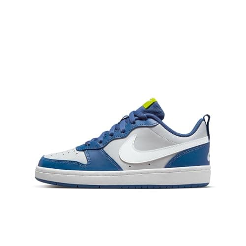 Image of NIKE Court Borough Low 2, Gymnastics Shoes, Grey Fog/White-Mystic Navy-Atomic Green,
