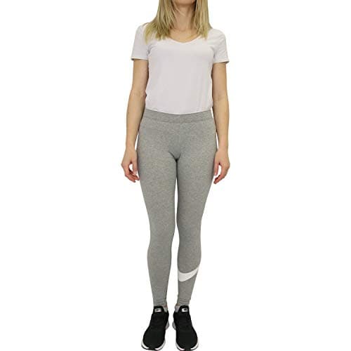 Image of Nike Women's W Nsw Club Logo2 Club Logo 2 Leggings, Black (Dark Grey Heather/White/063), S