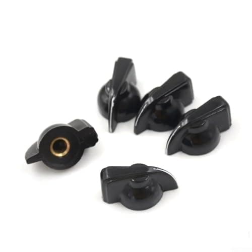 Image of Axorafow 5-pack and Brass Rotary Knobs Equipment 6mm Length Hole 31mm and × 19mm Width × 15mm Height Black Potentiometer Control Knobs for Audio Having Shaft Diy Electronics(BLACK)